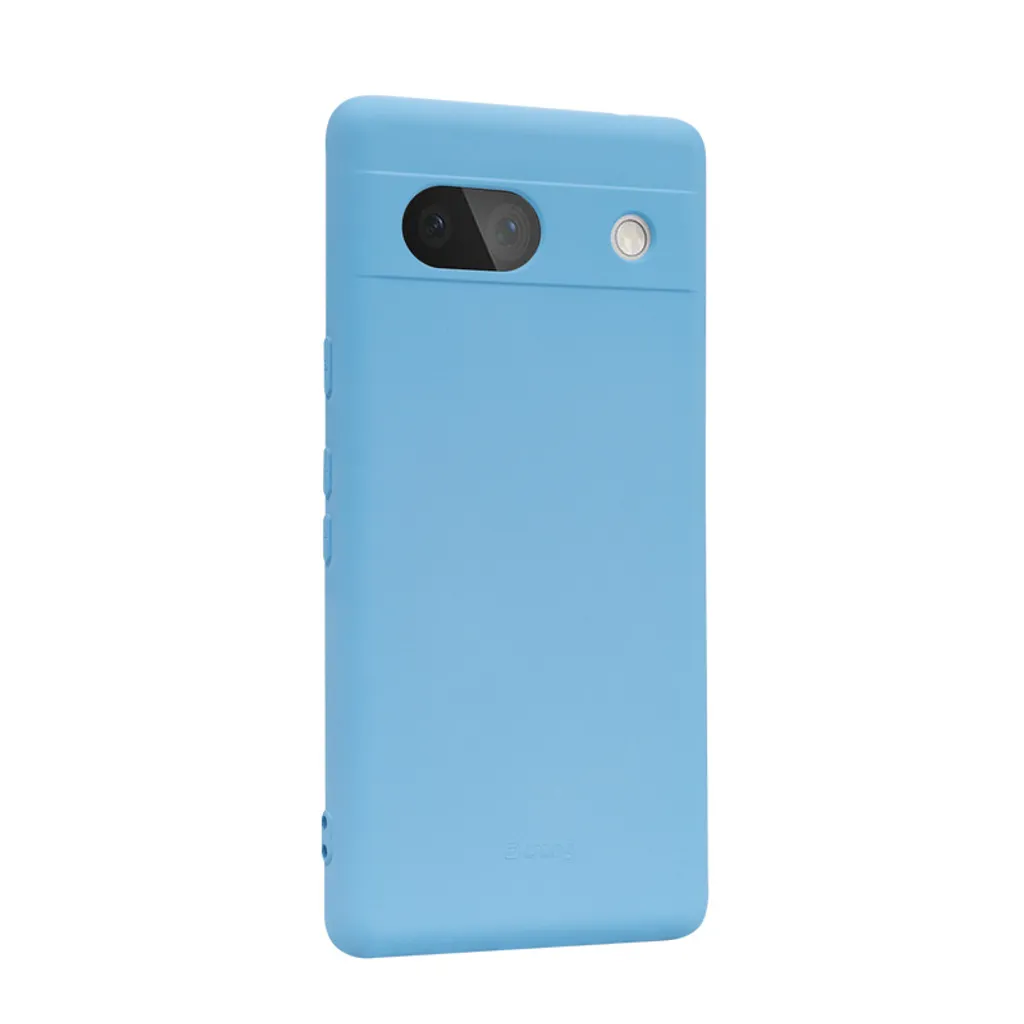 Étui Bleu Google Pixel 7A Crong Color - Silicone Liquide Soft Touch - 2