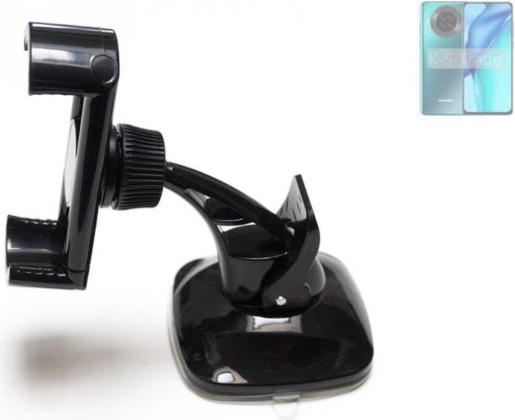 K-S-Trade kompakte Handy-Halterung Windschutzscheibe kompatibel mit Hafury K30 Pro Armaturenbrett schwarz Autohalterung KFZ Halter Scheiben-Halterung