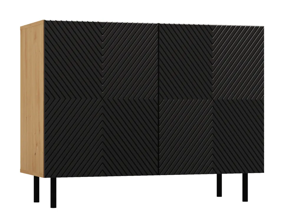 Commode de salon FREDO 1 noire - Meuble bas pour optimiser l'espace