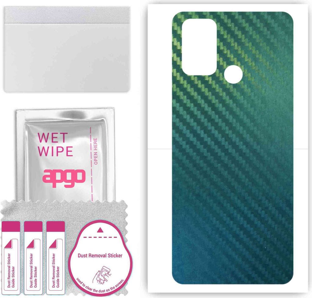 apgo Rückseite Schutzfolie, Skin, kompatibel mit Realme C17, Hinten Displayschutzfolie aus Vinylfolie, kratzfest, einfache Montage - Kohlenstoff-C...