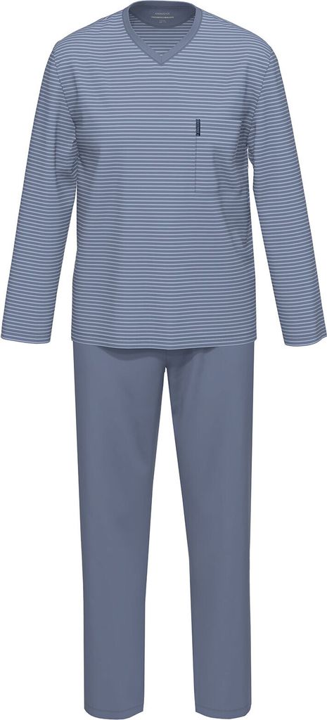 Ammann Bio Herren-Schlafanzug EXTRA LIGHT Baumwolle" blau 58"