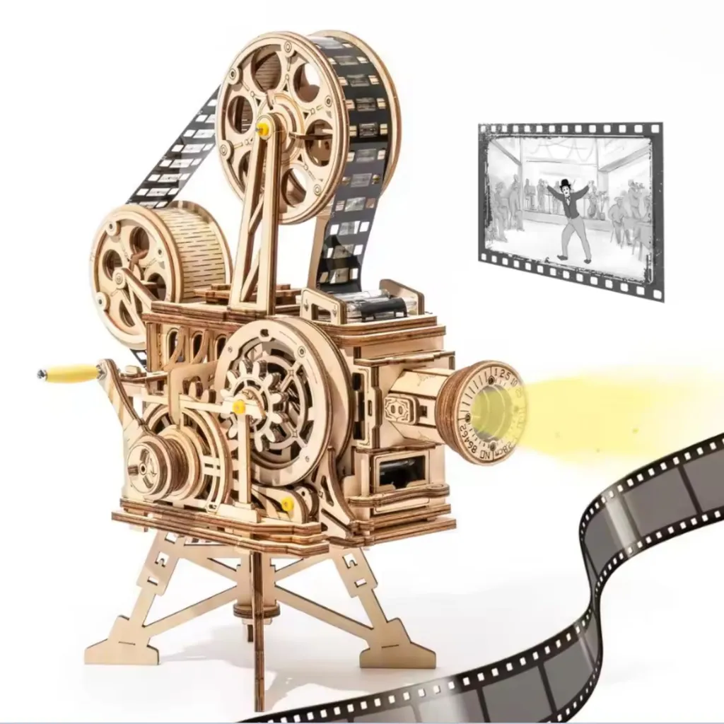 Maquette mécanique projecteur de film puzzle 3D en bois sans colle