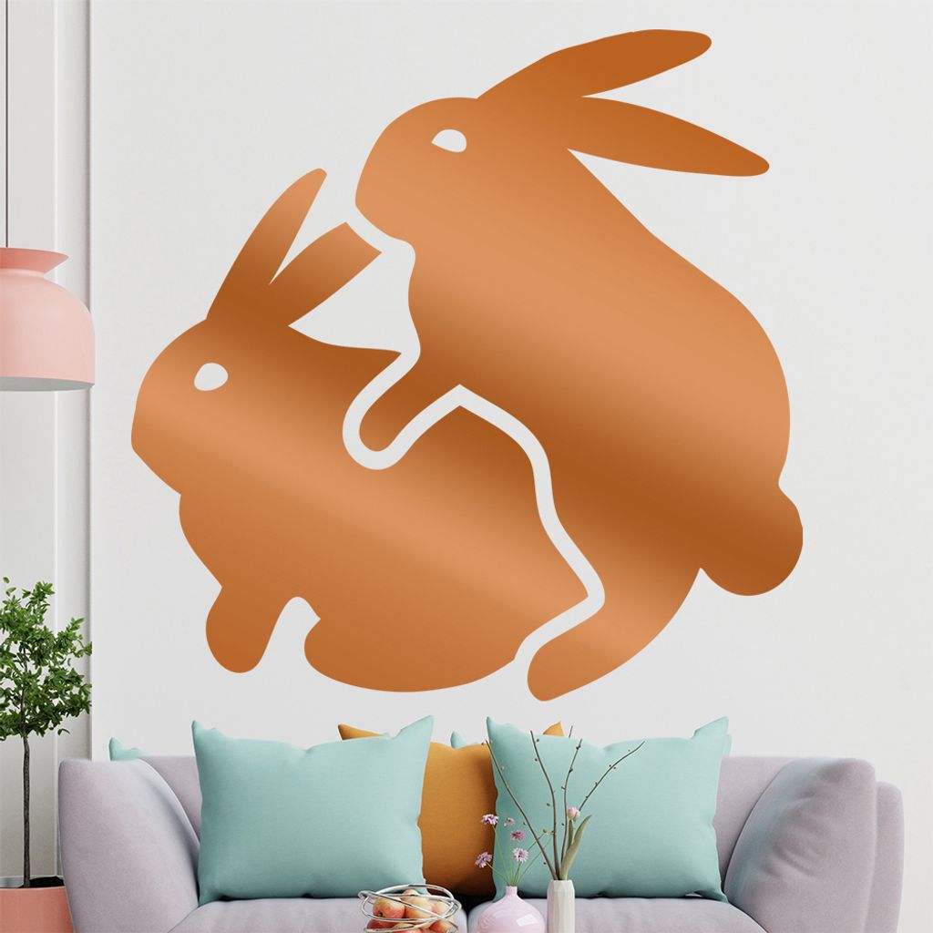 KIWISTAR Zwei Hasen - Liebe Sex Rammeln Ostern Wandtattoo in 6 Größen - Wandaufkleber Wall Sticker - Dekoration, Küche, Wohnzimmer, Schlafzimmer...