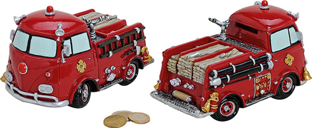 Spardose Nostalgie Feuerwehrauto 19 cm Figur Sparschwein Produktbild 4