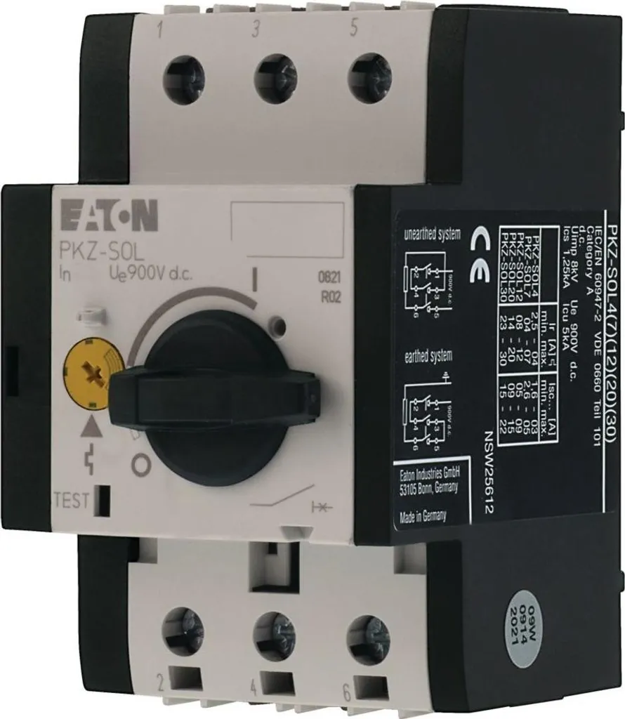 Interruttore per impianti fotovoltaici 2P 12A DC 120937 Eaton