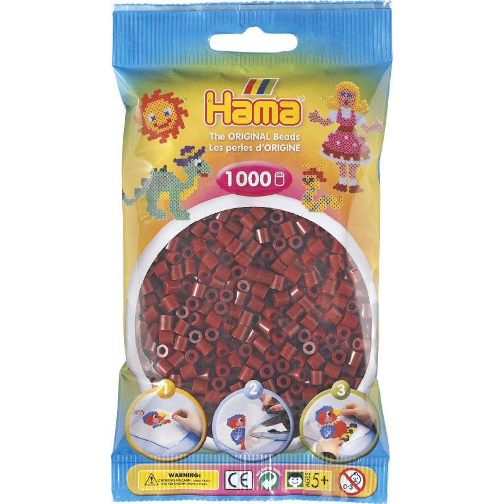 Hama String Perlen - Bordeaux Red (030), 1000st. Produktbild 