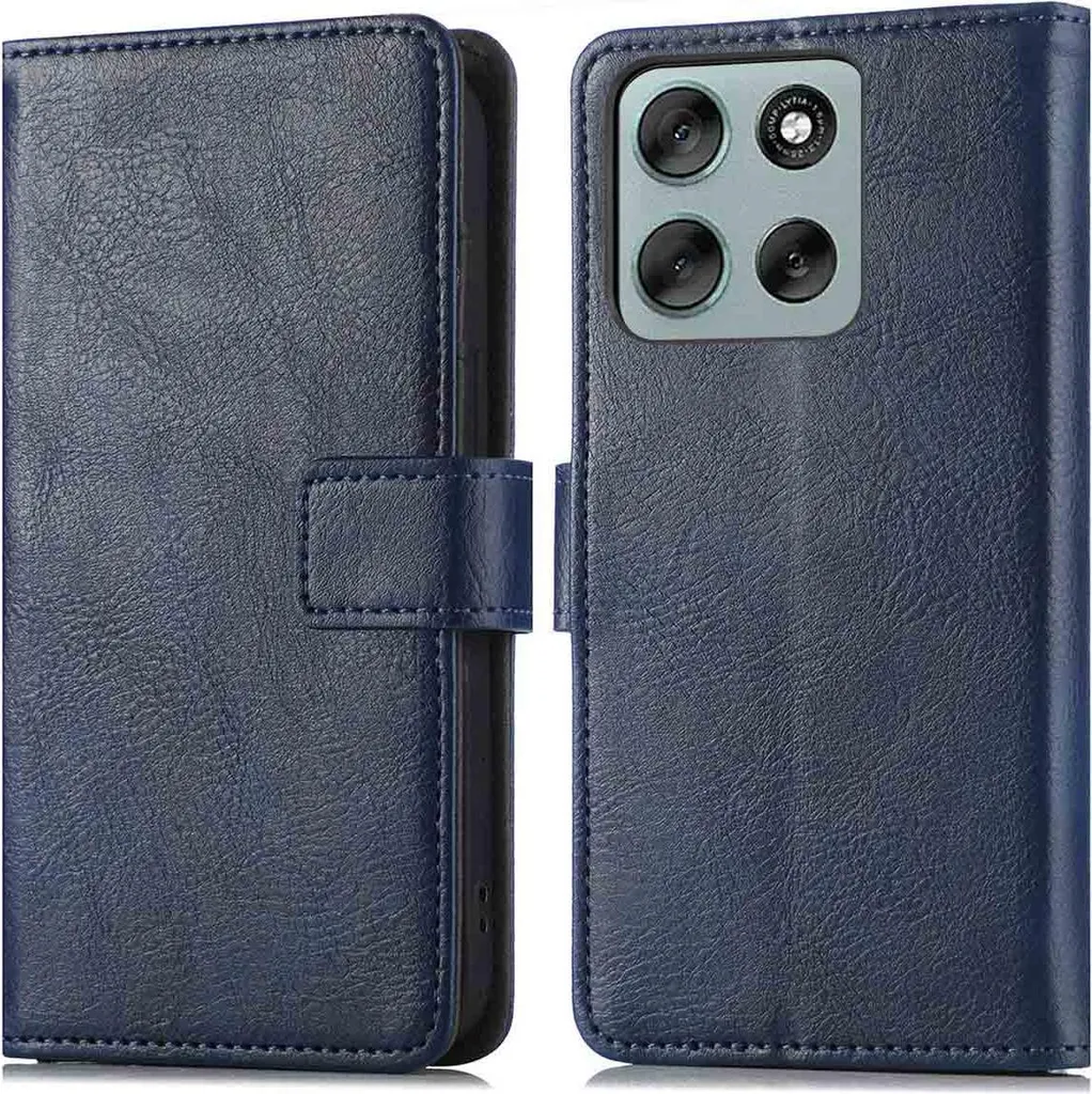Custodia iMoshion Luxe Motorola Moto G56 Blu Notte | Cover con Stand