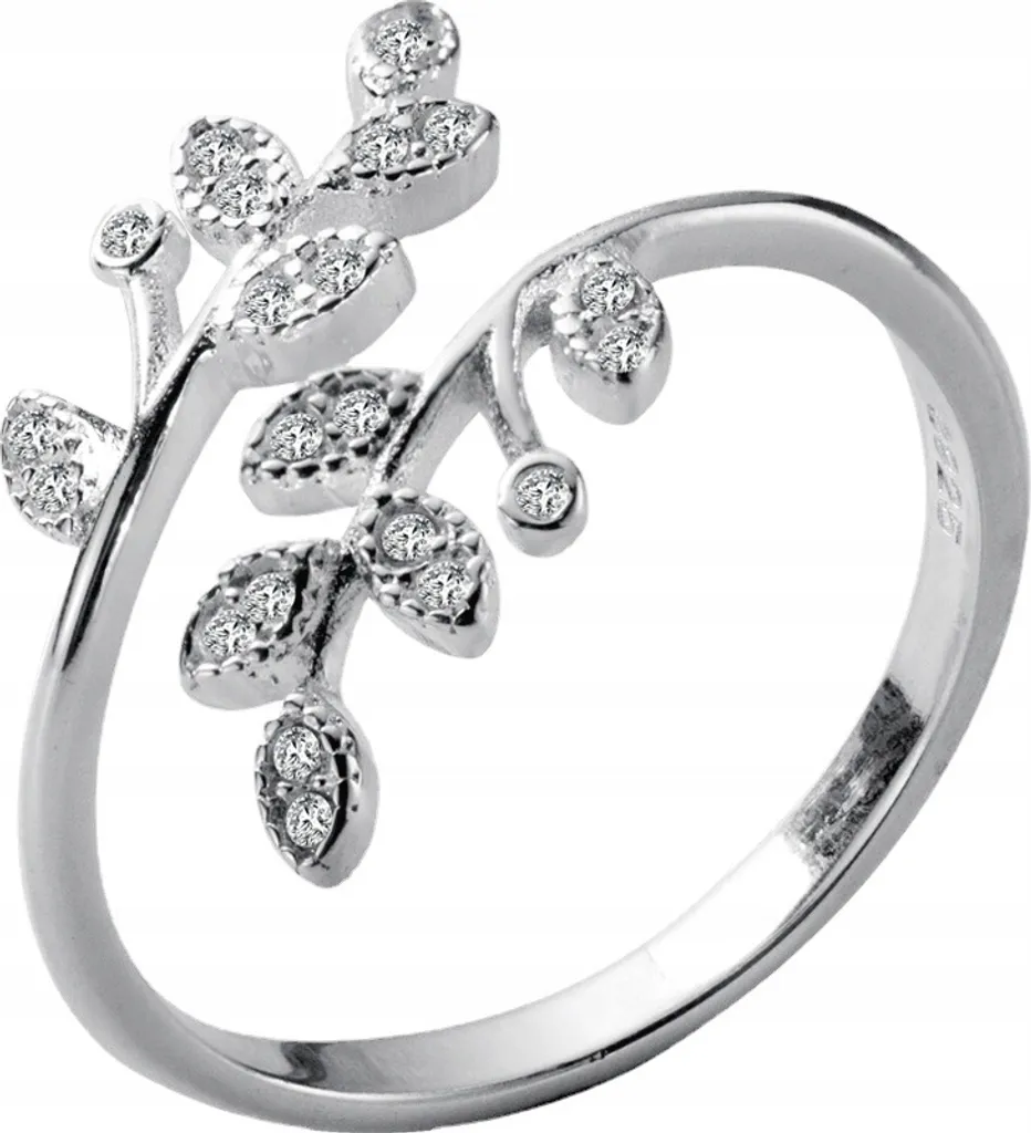 Offerta Anello Foglia Argento Cristalli r.UNI - Prezzo Shock Metallo