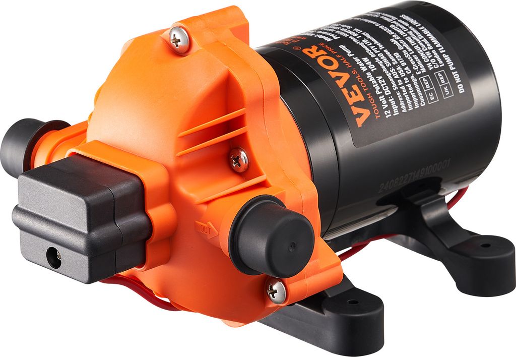 VEVOR 12-V-Membranpumpe, Durchflussrate von 3,5 GPM, ausgestattet mit 3-Kammer-Design und automatischem Druckschalter, einstellbar 40–100 PSI, 50...
