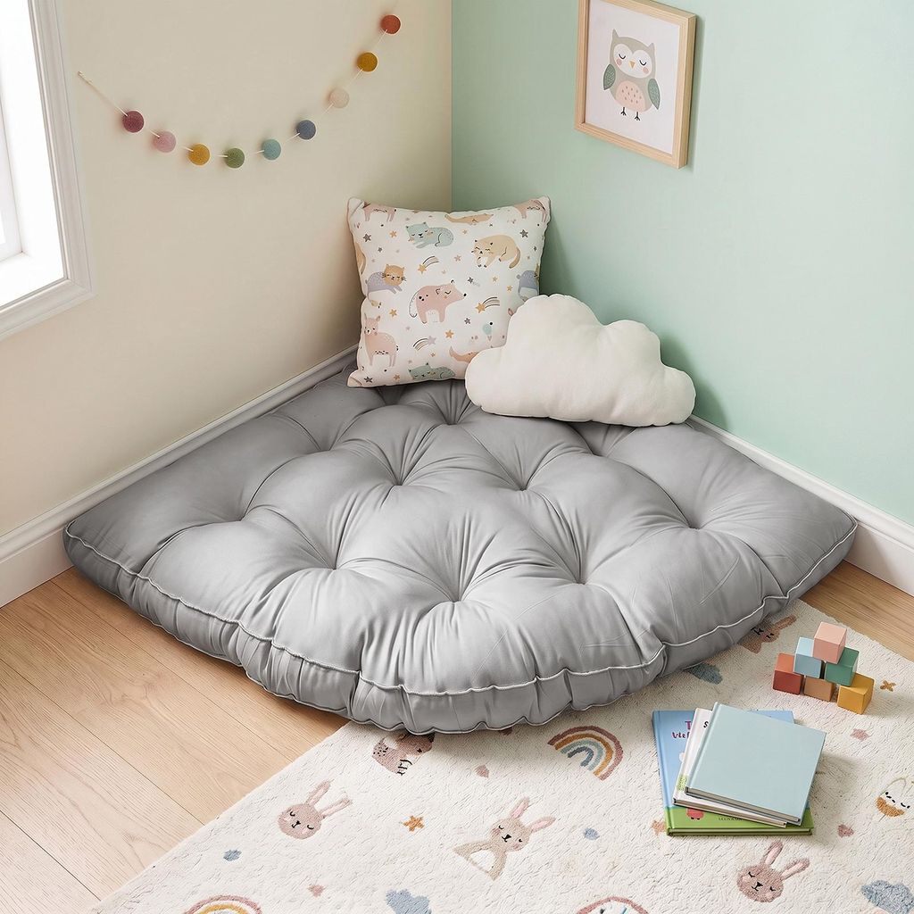 Eck-Bodenkissen 100x100cm Kinder Spielmatte Bodenkissen