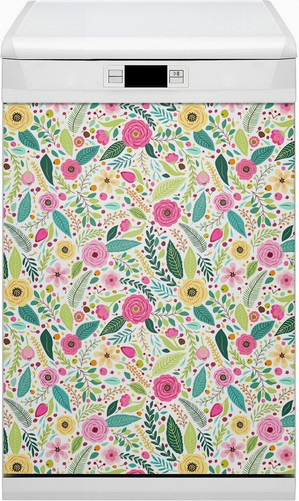Abwaschbar 45x80 cm Geschirrspüle Magnetmatte Küche Dekorative - Farbige Blumen