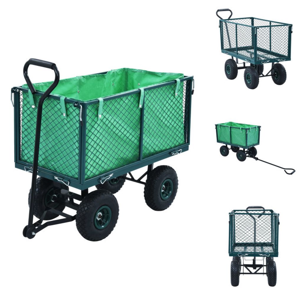vidaXL Gartenwagen Grün 350 kg - Rollwagen & Sackkarren