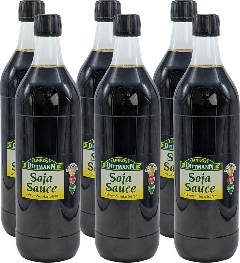 SOJASAUCE vegan FEINKOST DITTMAN 6x 1L in PET-Flasche