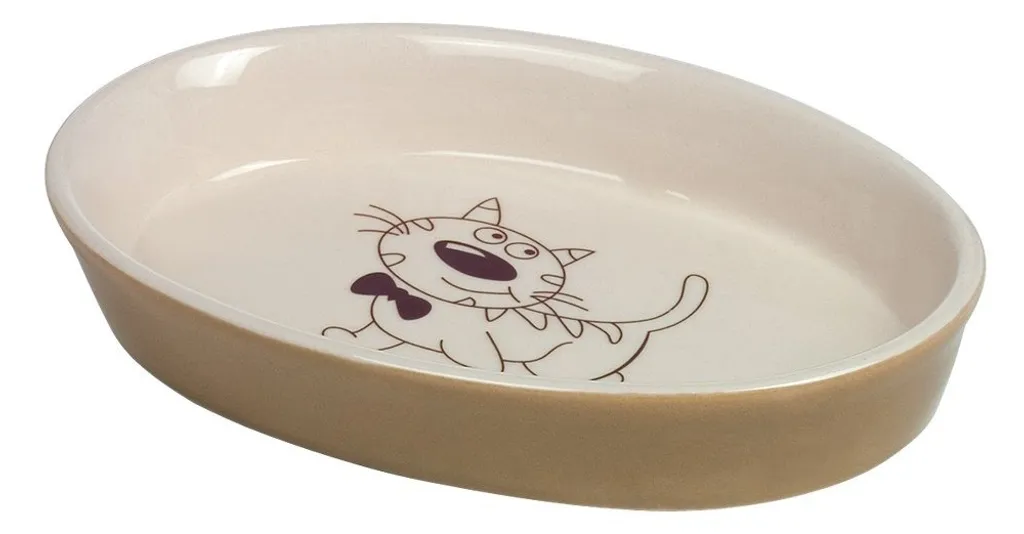 Nobby Kittens Ciotola ovale in Vetroceramica 17 x 11 x 2,5 cm marrone chiaro / beige