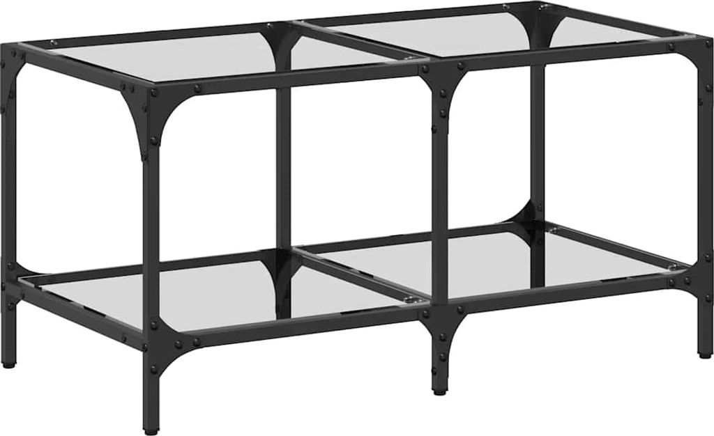 vidaXL Couchtisch mit Glasplatte Transparent 78,5x40x40 cm Stahl