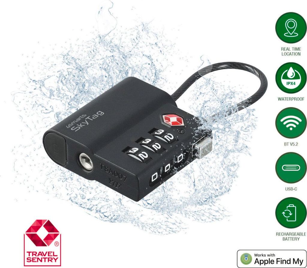 4smarts Standort-Finder SkyTag TSA Lock schwarz Produktbild 