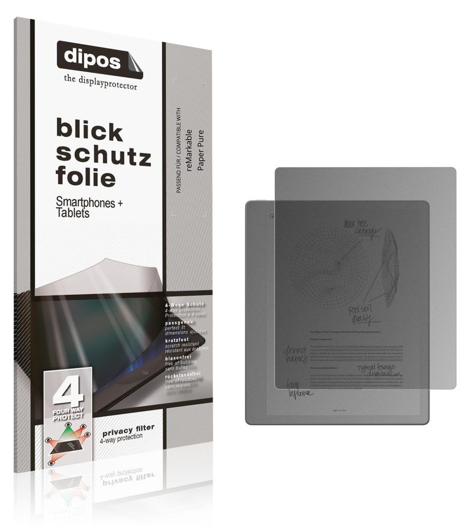 Blickschutzfolie für reMarkable Paper Pure matt Schutzfolie Folie Display Schutz dipos