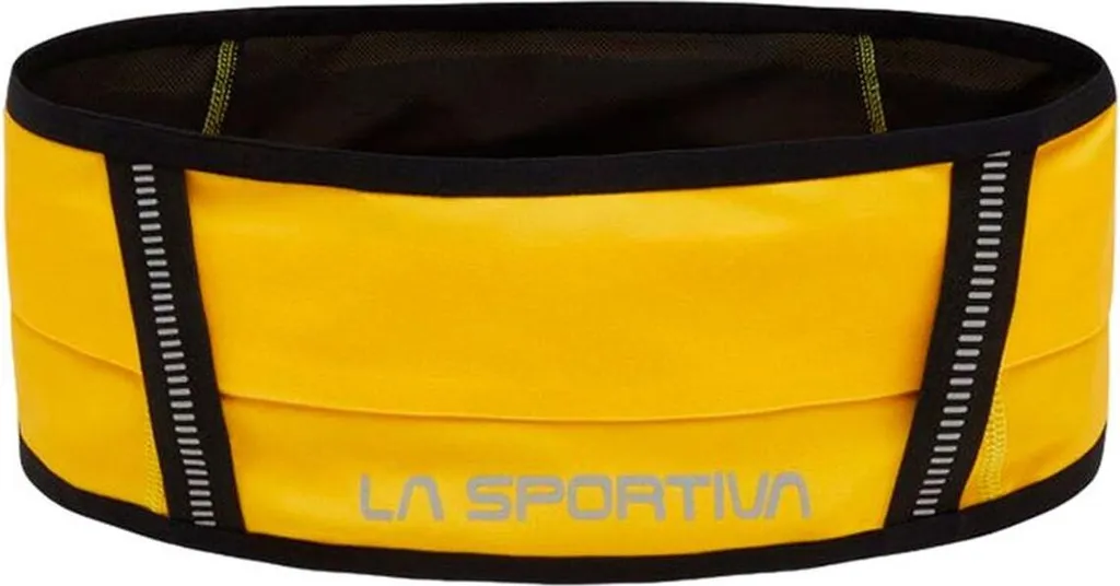 Ceinture de sport jaune La Sportiva Run Belt avec poches extensibles