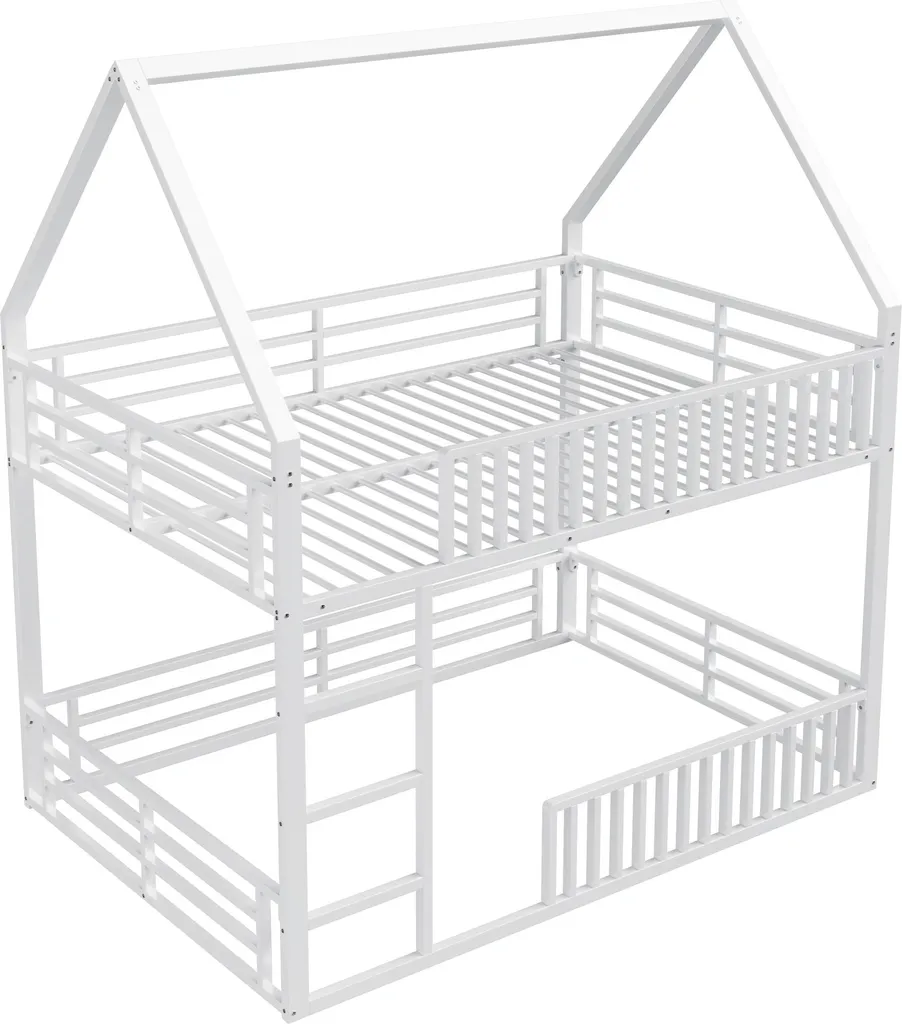Lit Superposé Métal Blanc 140x200 avec Éclairage LED Multicolore Intégré - 5