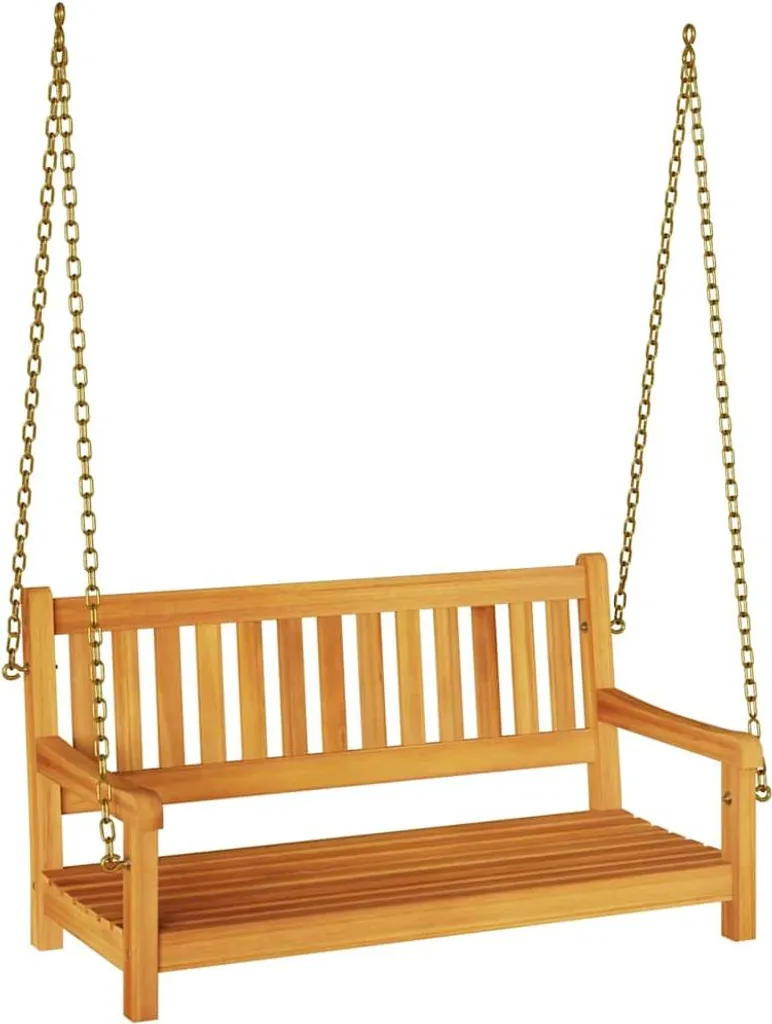 vidaXL Panca a dondolo da giardino marrone 119 x 35 x 47 cm in legno massiccio di acacia