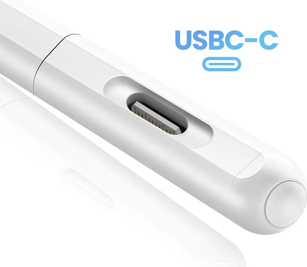 Stylet iPad Pro pour Dessin et Notes : Modèle Apokin Magnétique Blanc