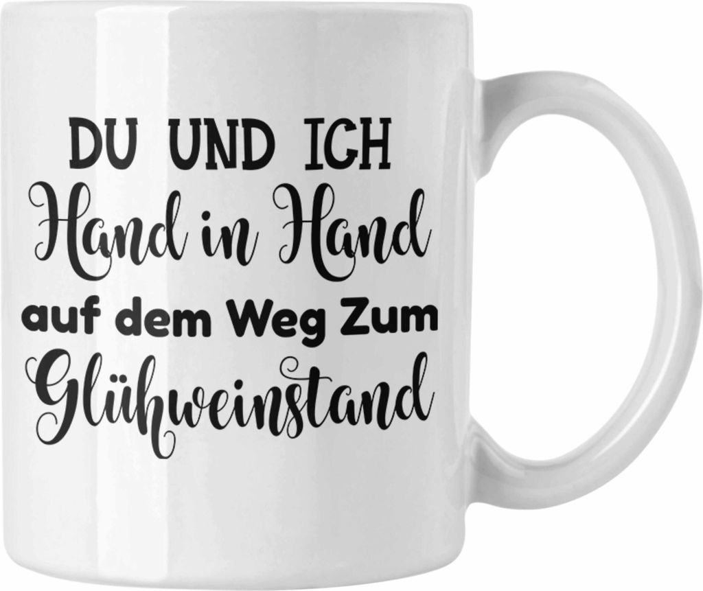 Trendation - Glühwein Tasse Lustig Spruch Glühweinbecher mit Henkel Doppelwandig Glühweintassen Gläser Weihnachtsmarkt Becher Tassen Geschenk -...