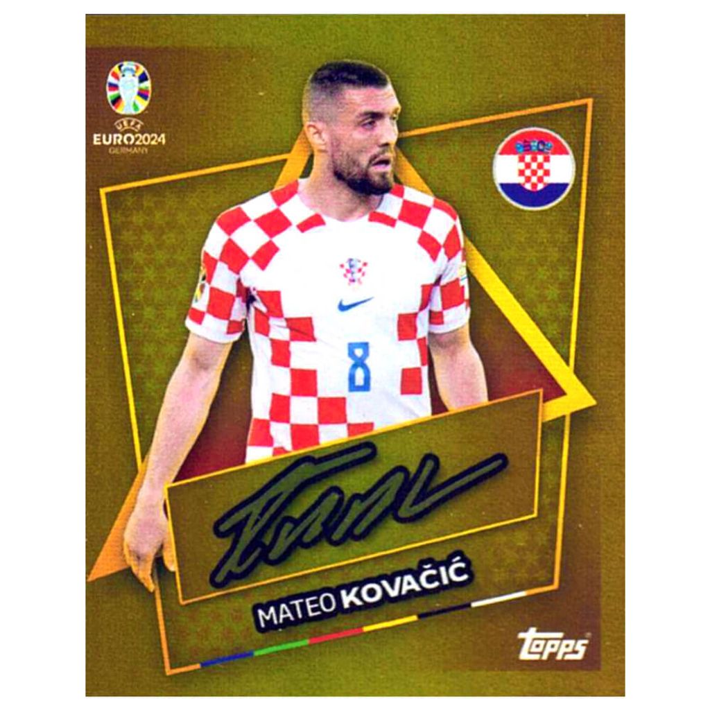 Topps UEFA EURO 2024 Fußball EM Sammelsticker - Gold Signature Sticker - Mateo Kovacic