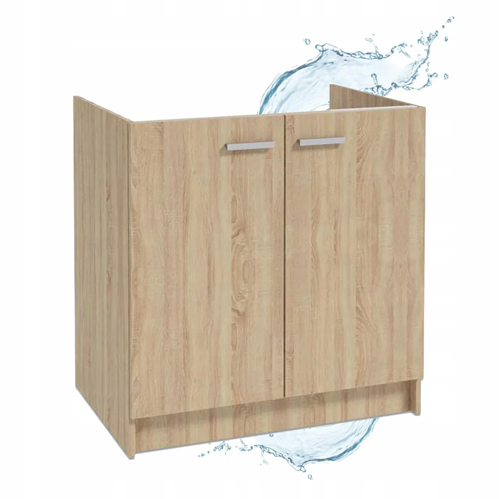 Meuble Bas Sous-Évier 80 cm en Chêne Sonoma Stamar pour Évier Double