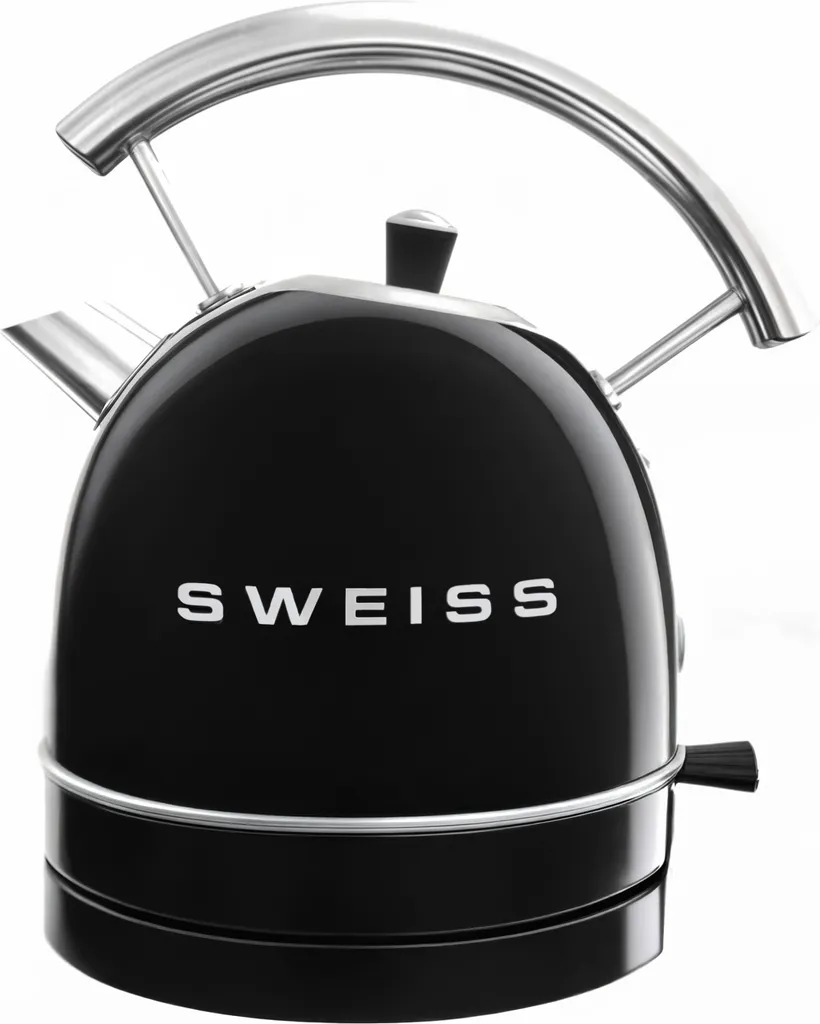 SWEISS Bouilloire Vintage KTL9 Noir - Bouilloire Électrique Rétro 1.7L