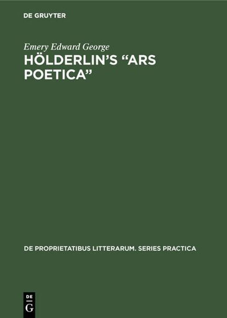 Hölderlin's "Ars poetica"