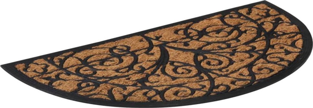 vidaXL Fußmatte Halbrund 45x75 cm Gummi und Kokosfaser