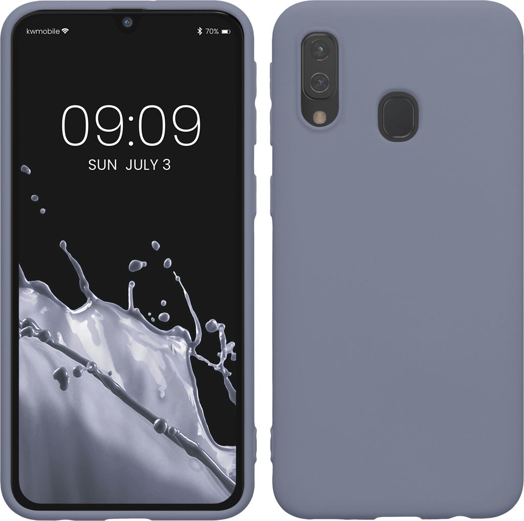 kwmobile Hülle kompatibel mit Samsung Galaxy A40 Hülle - weiches TPU Silikon Case - Cover geeignet für kabelloses Laden - Lavendelgrau
