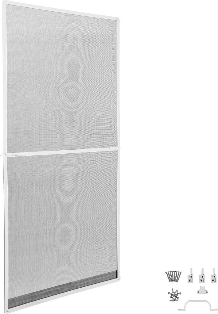 tectake Fliegengitter mit Aluminiumrahmen für Türen 95 x 210 cm