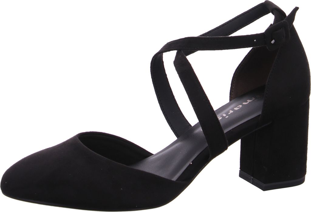 Tamaris Damen Pumps Kreuzriemen Blockabsatz Riemchenpumps 1-24414-41, Größe:40 EU, Farbe:Schwarz