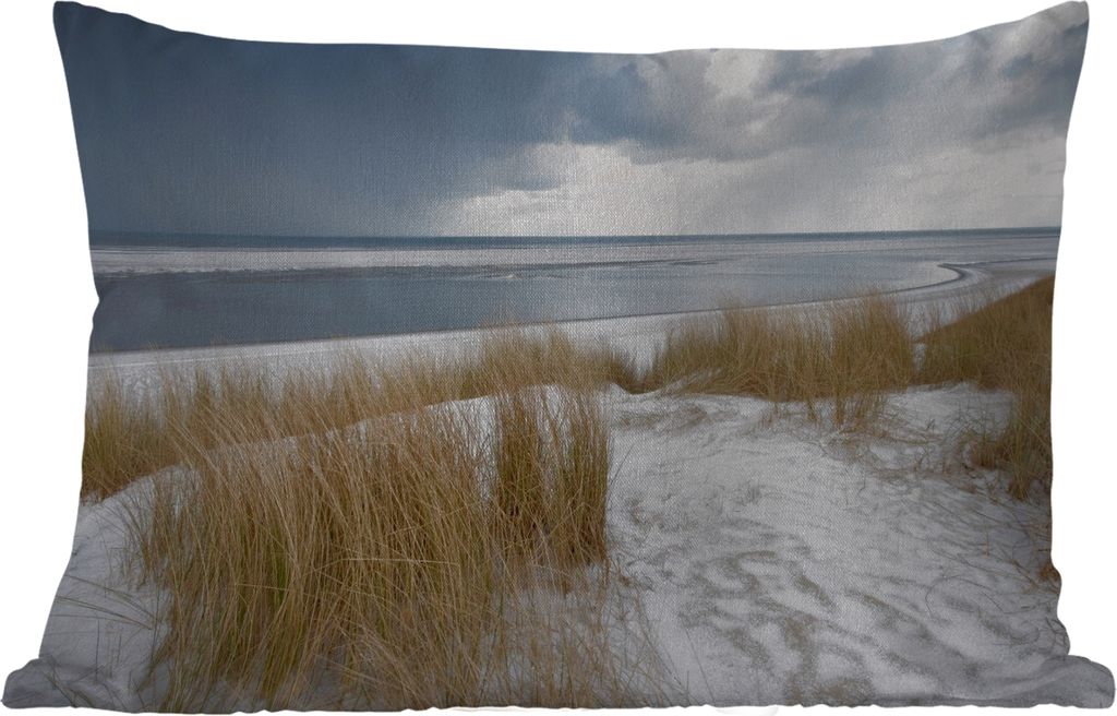 MuchoWow Outdoor Kissen - Nordsee - Dünen - Wasser - 60x40 cm - Wetterfest - Lounge Kissen - Zierkissen - Kissen für Innenräume