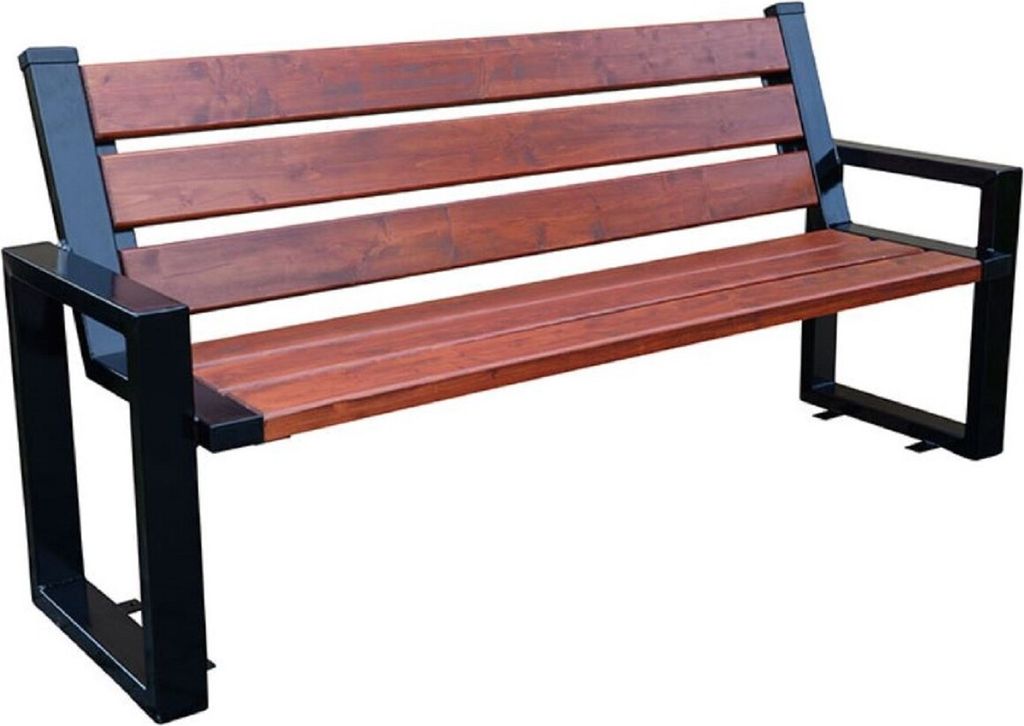 Casa Padrino Luxus Gartenbank Dunkelbraun / Schwarz 180 x 40 x H. 90 cm - Parkbank Schlossbank Bank