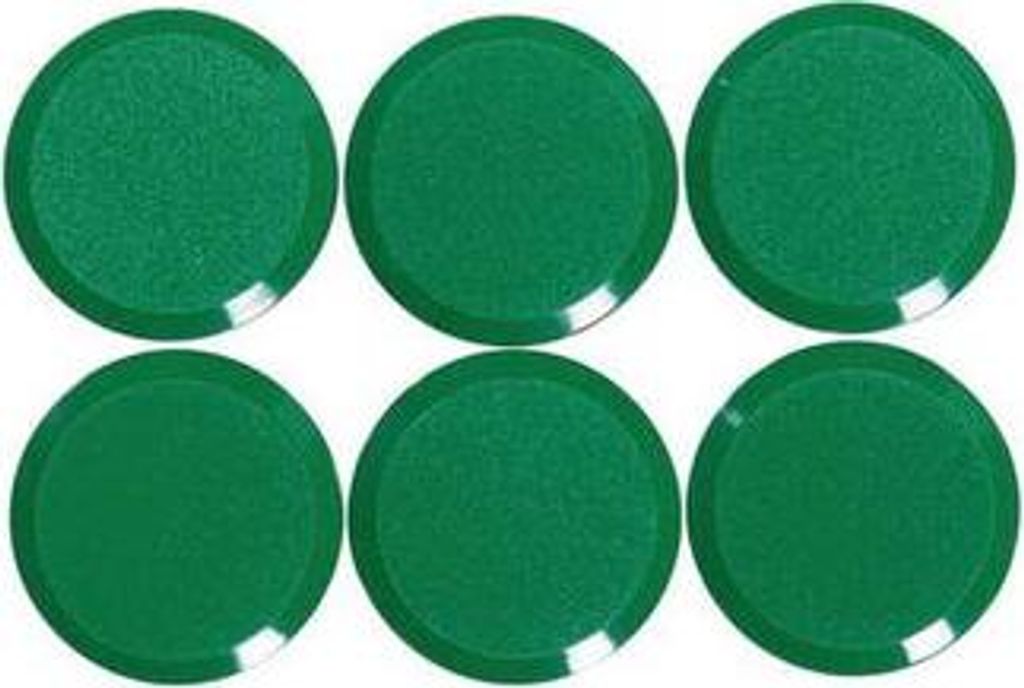 MAUL Magnet MAULpro rund 6 Stück 0,3 kg Kunststoff Ferrit bruchsicher erodiert lackiert Ø 2 x 0.75 cm grün