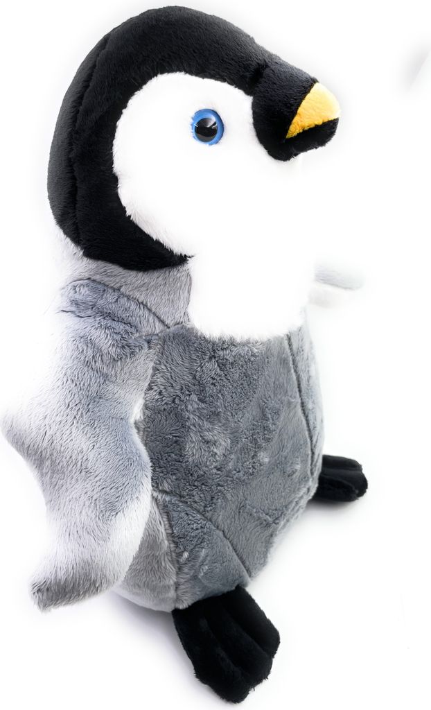 Onwomania Plüschtier Kuscheltier Stoff Tier Pinguin riesig Mega 33cm Grau