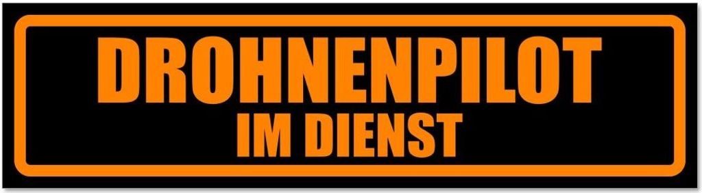 Kiwistar - Autoaufkleber - Orange - Schwarz - 30 x 8 cm - Drohnenpilot im Dienst - Hinweis Aufkleber Sticker für Auto, Kfz, Fahrrad, PKW, LKW