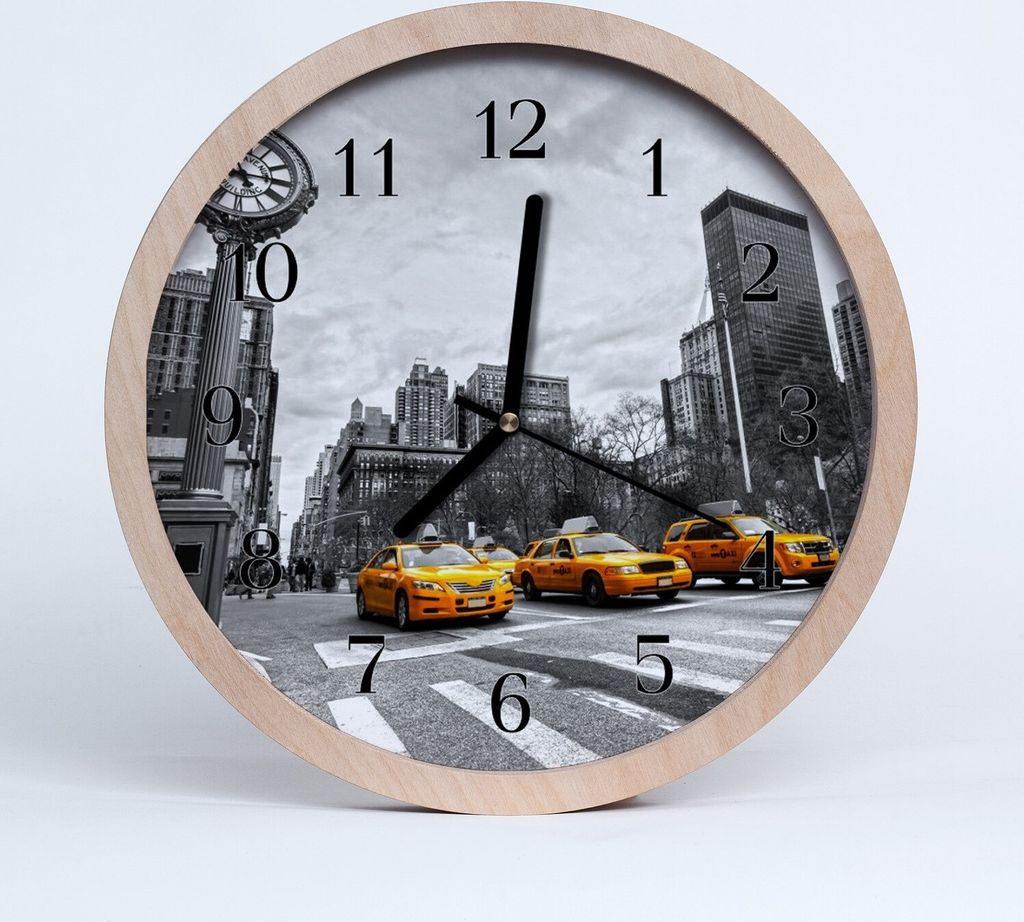 Holzuhr 20fi cm wanduhr - Taxi-Auto