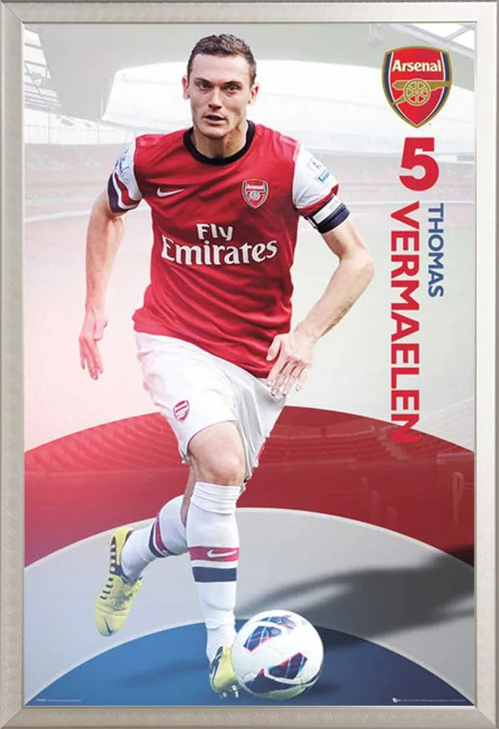 Regalo Arsenal: Poster Vermaelen 12/13 Incorniciato Alluminio Argento