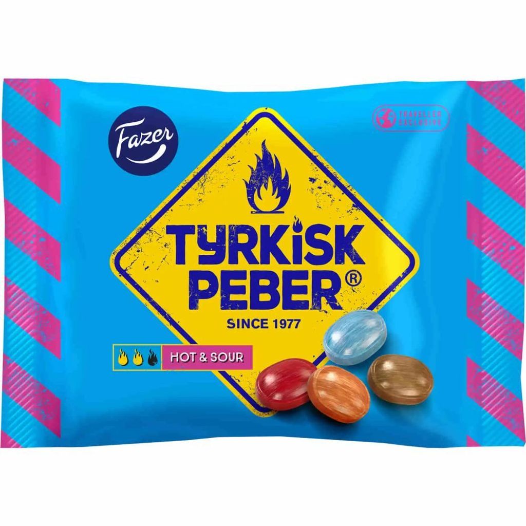 Fazer Tyrkisk Peber Hot & Sour – Lakritz-Dragees mit Produktbild 