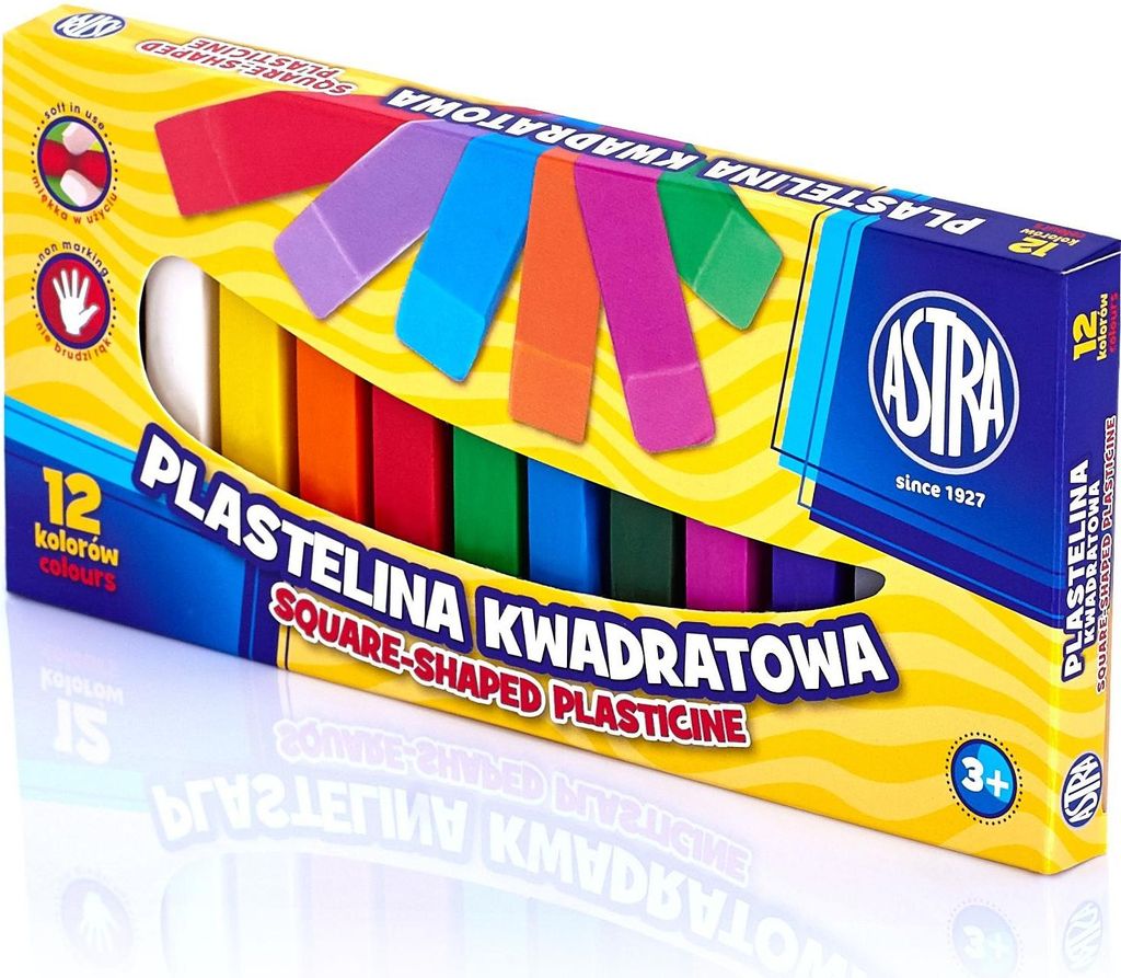 ASTRA Knetmasse quadratisch 12 Farben, 83813908