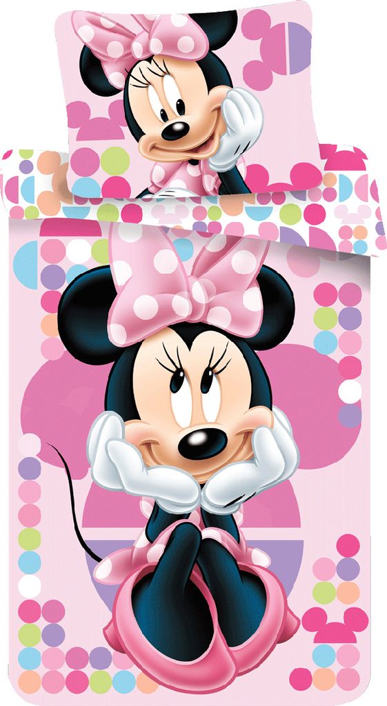 Dětské povlečení Disney Minnie Mouse růžová mašle s puntíky Obrázek produktu 