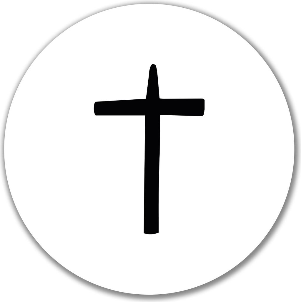 Huuraa Aufkleber Kreuz Christentum 10cm rund Sticker Geschenkidee