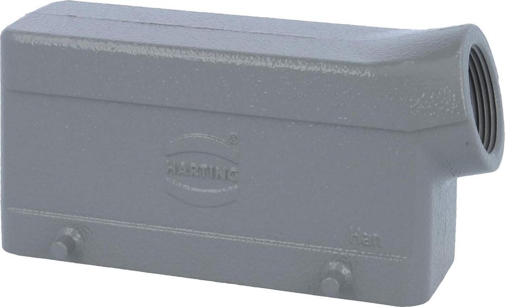 HARTING Han 24B Tüllengehäuse niedrig, 1xPG21 seitlicher Kabelabgang, für 2 Bügel (am Unterteil) Verschraubung PG21