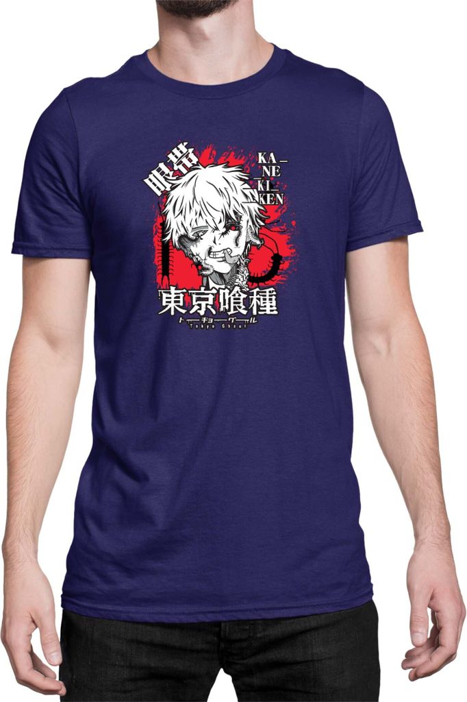 Herren T-Shirt Japan Anime Manga Tokyo Ghoul 02 Ghoul, Man XL / Dunkelblau