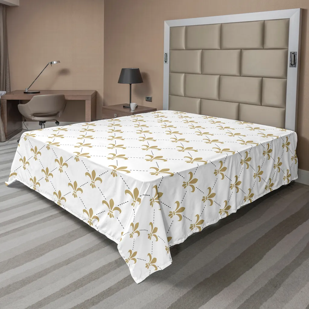 Drap de lit Fleur De Lis 275x260 anti-froissement pour un lit impeccable