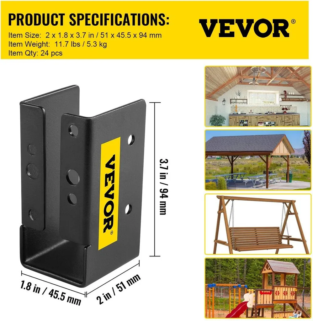 Support solive acier galvanisé bride cachée 2x4 montage frontal x24 - 7