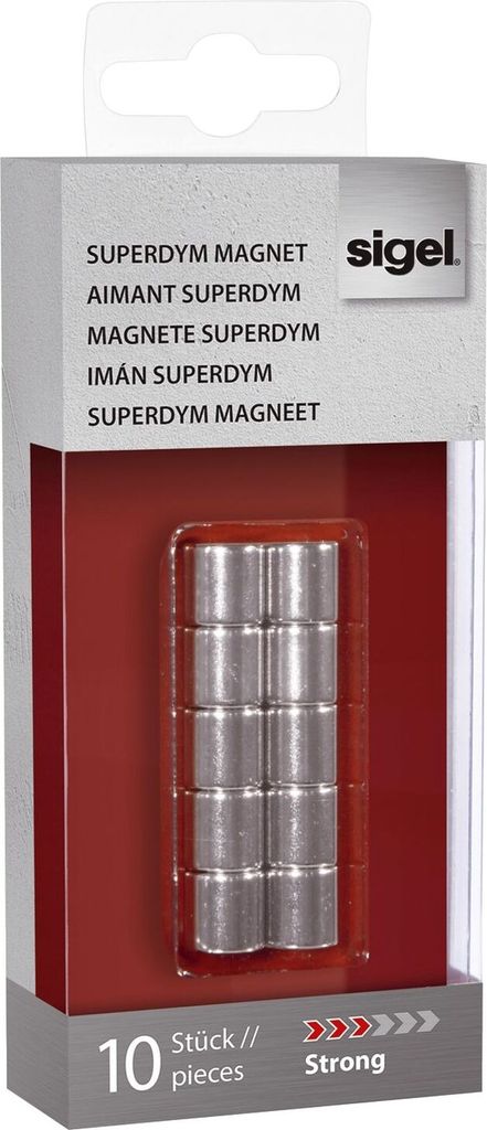 sigel Neodym Design Magnete Zylinder "Strong" C5 10 er Set